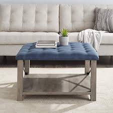 Distinguished by its massive size, the spacious round coffee table provides all the room you need for storage and décor. Walker Edison Furniture Company Tufted Upholstered Fabric Ottoman Stool Living Room Foot Rest Coffee Table Storage Shelf Farmhouse Goals