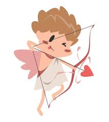 cupido com flecha de amor. cupido atirando flecha. personagem de desenho  animado bonito. isolado no fundo