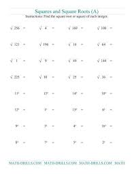 squares and square roots a