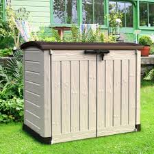 Mobilier de jardin coffre de rangement. Coffre De Jardin Multifonctions En Resine 1200l Keter Plancher