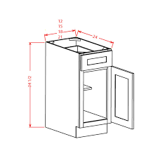 In mitered cabinet doors the method of joining the stiles and rails is different. Shaker White Single Door Single Drawer Base Cabinet 18 W X 24 D X 34 1 2 H The Cabinet Resource