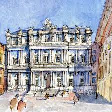 Palazzi Ducale A Genova Color Version Urban Sketching Urban Sketchers Travel Sketches
