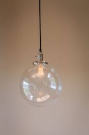 Hanging Pendant Light Fixture With 12 Clear Glass Globe Usa Handblown Glass Hanging Pendant Light Fixtures Glass Pendant Light Glass Globe Pendant