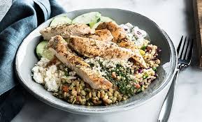 Friday Lunch Mediterranean Trio Bowl W Falafel Tzatziki Recipes Mediterranean Bowls Zesty Quinoa Salad
