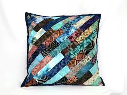 Navy Blue Patchwork Pillow Quilted Designer Pillow Cover Batik Decorative Pillow Patchwork Pillow Pillow Cover Design Quilted Pillow Covers