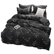 Black And White Moon Duvet Cover Set Mysterious Zodiac Duvet Cover Set Comforter Set Luxury Soft Bedding Space Theme Kids Quilt Cover 1 Quilt Coverl Space Bed Set Duvet Cover Sets Print Bedding