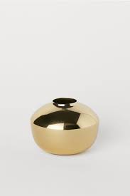 Metal Vase Gold Colored Home All H M Us Metal Vase Vase Round Vase