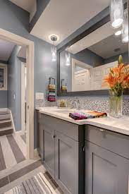Do you think light blue grey kitchen cabinets appears to be like great? Grey Cabinets Blue Walls Houzz