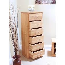 Find great deals on ebay for tall chest of drawers. Solid Light Oak Slim Tallboy 6 Drawer Tall Chest Of Drawers Storage Chest