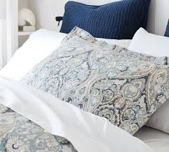 Search for pottery barn duvet. Pottery Barn Mackenna Duvet Cover Set Blue Queen 2 Standard Shams Paisley New Bedding Agrograd36 Home Garden