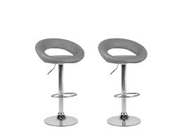 Burano charcoal grey leather sling bar stools. Set Of 2 Faux Leather Swivel Bar Stools Grey Peoria Beliani De