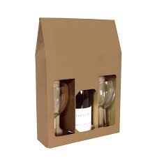 Magnetic gift box for all wine bottles 90x90x340mm(3.5x3.5x13.3) personalised paper shavings and ribbon incl. Kraft 3 Bottle Gift Box For 750 Ml Bottles Pak It Products