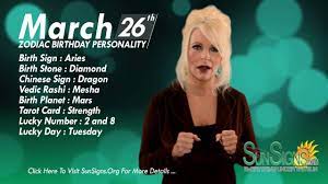 March 26th Zodiac Horoscope Birthday Personality Aries Part 2 Youtube
