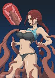 the tentacle professor, lara croft, tomb raider, highres, self-upload,  1girl, braid, braided ponytail, breasts, clothed sex, clothes lift, large  breasts, solo, sports bra, tentacle pit, tentacle sex, tentacles, x-ray -  Image View - |