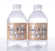 It's an easy way to create wedding favors that are low cost yet exude luxury. Burlap Wedding Custom Water Bottle Labels Labelsrus