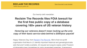 Genealogy S Star Veterans Records The Target Of Reclaim The Records Foi Lawsuit Records Reclaim Family History