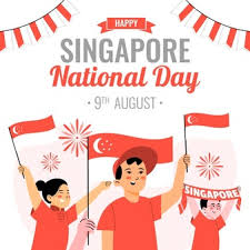 Singapore demonstrates its military pride and other achievements of its independence via patriotic celebration. Free Vector Flat Singapore National Day Illustration