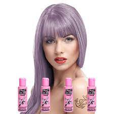 Once the ppd components are inside the hair shaft, hydrogen peroxide (present in the dye) bleaches the hair's natural color. Crazy Color Ice Mauve 4 Pack Silver Purple Hair Dye
