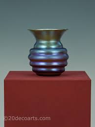 Iridescent vases are great because i can play with pure form and color and not stress about the other stuff. Wmf Myra Krystal Iridescent Glass Vase Germany