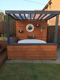 This hot tub enclosure winter is a patio room where you just build it beside your home. Hot Tub Shelter Hot Tub Backyard Hot Tub Patio Hot Tub Pergola