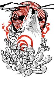 Black And White Wolf Tattoo Meaning Okami Tattoo Japanese Tattoo Japanese Tattoo Art Japanese Tattoo Symbols