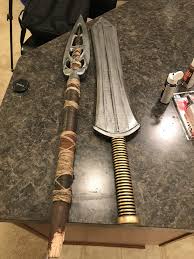 3d Prints Of Killmonger S Spear And Sword Sword Design Sword Spear