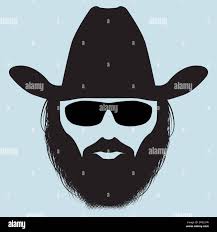Bearded cowboy hat art hi-res stock photography and images