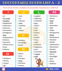 Uncountable Noun Definition And List Of 450 Useful Uncountable Nouns 7 E S L In 2020 Uncountable Nouns Nouns Common Nouns