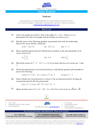 The number that comes just before a given number is called predecessor. Mathbuster Practice Worksheet Cbse Class 10 Chapter 2