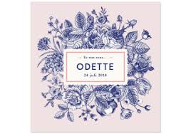 Geboortekaartje Odette Geboortekaartjes Romantische Bloemen Geboorte