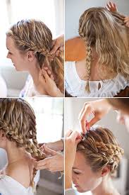 Easy Crown Braid Just Make 2 French Braids And Cross The Braids Over Once You Are Done Hair Styles Long Hair Styles Hair Hacks