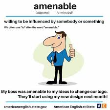 Are You Amenable To Change Americanenglish Vocabulary English Vocabulary Words Learn English Words English Words