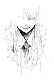 Evil Smile Anime Girl Drawing Anime Wallpapers Gothic, stuffed, sketch, dark, evil, smile, evil smile. evil smile anime girl drawing anime