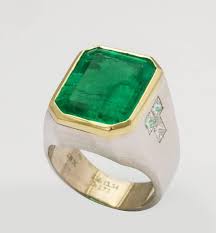 13 Carat Colombian Emerald Men S Ring Mens Jewelry Mens Rings For Sale Rings For Men