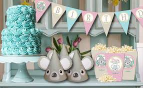 Koala Birthday Party Shown Are Birthday Banner Koala Party Hats Koala Pop Happy Birthday Banner Printable Printable Party Decorations Happy Birthday Banners