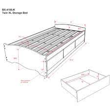 Its slat support system only requires a mattress. Prepac Twin Xl Mate S Platform Storage Bed With 3 Drawers Black Bbx 4105 K Rona