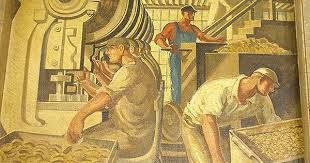 Bridgeport Main Post Office Wpa Mural 01 American Art Cottage Art