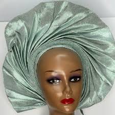 Pink Autogele Aso Oke for Wedding Attire.