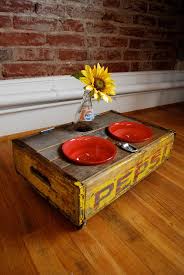 Upcycled Vintage Pepsi Crate Pet Feeder Diy Dog Stuff Crates Pet Feeder