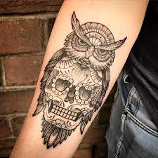 Analytics cookies allow us to understand how visitors use our site and to measure and optimize the site. Old School Folk Art Owl Sugar Skull Tattoo An Old School Owl And Sugar Skull Design Tattooed By Salty Dog Jae Mens Owl Tattoo Sugar Skull Tattoos Skull Tattoo