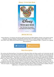 Think you know a lot about halloween? Download Disney Trivia Quiz Book Full Pdf Online