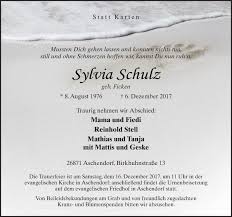 Traueranzeigen von Sylvia Schulz