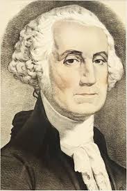 Antique Currier & Ives George Washington Shoulder Pose Lithograph in Wood  Frame