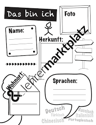 Das Bin Ich Steckbrief Unterrichtsmaterial In Den Fachern Daz Daf Fachubergreifendes Steckbrief Daf Brief