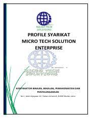 Contoh profil syarikat kontraktor pdf. Profile Syarikat Micro Tech2 Baru Punyee A Profile Syarikat Micro Tech Solution Enterprise Kontraktor Binaan Bekalan Perkhidmatan Dan Course Hero