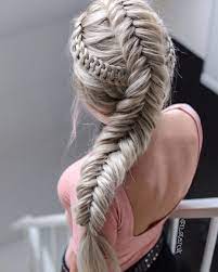 Chunky Fishtail Braid With Accent Slide Up 4 Strands Hair Styles Medium Hair Styles Underlights Hair