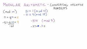 How To Convert A Negative Integer In Modular Arithmetic Cryptography Lesson 4 Modular Arithmetic Negative Integers Math Tutorials