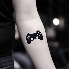 Simple friendship flower matching tattoo on wrists. Video Game Control Temporary Tattoo Sticker Ohmytat