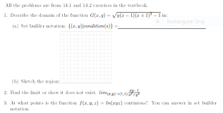 Solved 1 Describe The Domain Of The Function G X Y Sqrt Chegg Com
