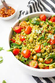 Vegan Mediterranean Couscous Salad This Savory Vegan Recipe Couscous Recipes Savory Vegan Couscous Salad